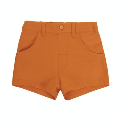 Girls Orange Cotton Fleece Shorts (2y-16y)
