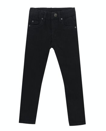 Pantalon garçon en denim superflex noir cinq poches. (2a-16a) 1
