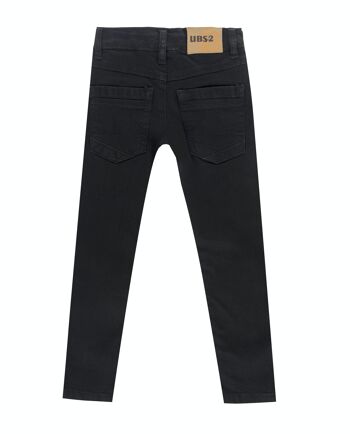 Pantalon garçon en denim superflex noir cinq poches. (2a-16a) 2