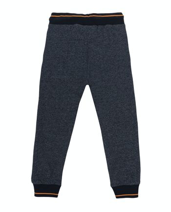 Pantalon de sport garçon en molleton de coton marine et gris clair. (2a-16a) 2