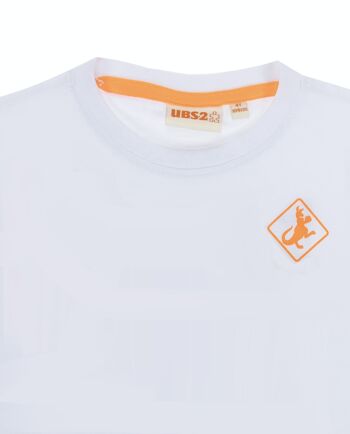 T-shirt garçon en jersey simple chats de coton blanc, manches courtes, imprimé devant. (2a-16a) 3