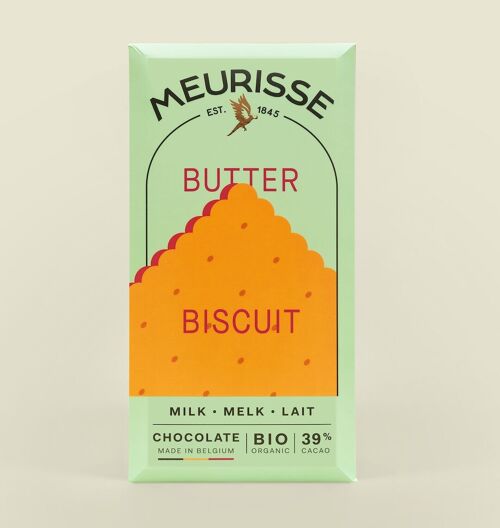 Organic Milk chocolate with Butter Biscuit (100g)