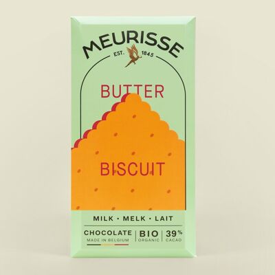 Chocolat au lait bio et biscuit au beurre (100g)