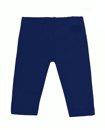 Legging pirate bébé fille en jersey simple de coton stretch bleu marine. (3M-48M) 2