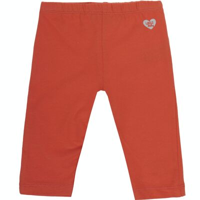 Baby girl pirate leggings in coral stretch cotton single jersey. (3M-48M)