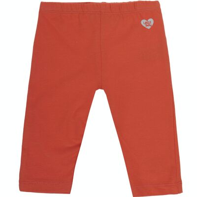 Leggins pirata de bebé niña en punto liso de algodón elástico  color coral. (3M-48M)