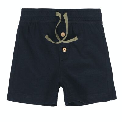 Cotton knit Bermuda shorts for boys in navy blue. (3M-48M)