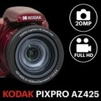 KODAK Pixpro Astro Zoom AZ425 - Appareil Photo Numérique Bridge, Zoom optique 42X, Grand angle de 24 mm, 20 mégapixels, LCD 3, Vidéo Full HD 1080p, Batterie Li-ion - Rouge 2