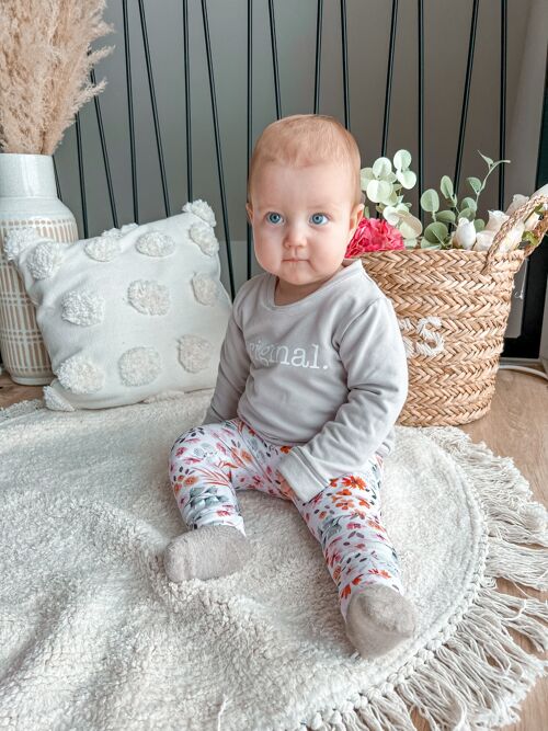 Light Grey Organic Baby Oversize Jumper With Print