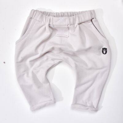 Pantalon de détente bio gris clair pour bébé