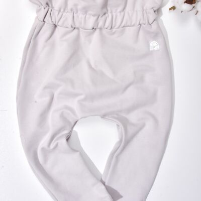 Pantalon bébé fille sac en papier bio gris clair