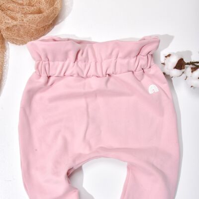 Pink Organic Paper Bag Baby Girl Pants