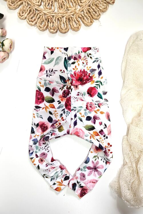 Organic High Waist Flower Print Jersey Leggings