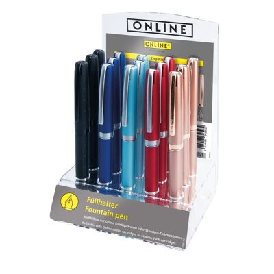 EN LIGNE 15x stylo plume élégancea dans un présentoir | stylo plume élégant | Milieu printanier Iridium
