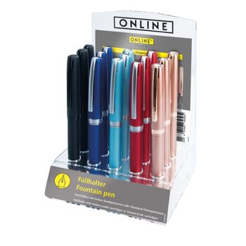 EN LIGNE 15x stylo plume élégancea dans un présentoir | stylo plume élégant | Milieu printanier Iridium 1