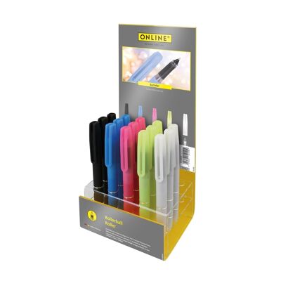 ONLINE 15x ink cartridge rollerball Bachelor in a display | ergonomic rollerball | for students | in the counter display