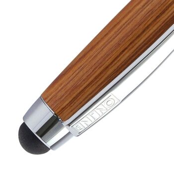 EN LIGNE 15x stylo à bille Mini Wood Stylus dans un présentoir | petit stylo à bille en bois | avec pointe stylet | mine interchangeable D1 3