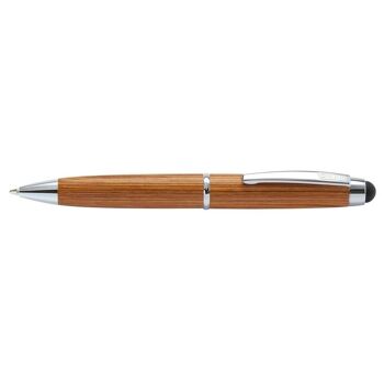 EN LIGNE 15x stylo à bille Mini Wood Stylus dans un présentoir | petit stylo à bille en bois | avec pointe stylet | mine interchangeable D1 4
