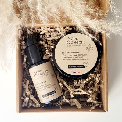 Serenity Duo gift box - Natural face and body care | With relaxing essential oils | Slow Cosmetics Label