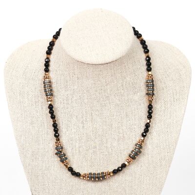 MAYA BAY natural stone black spinel necklace