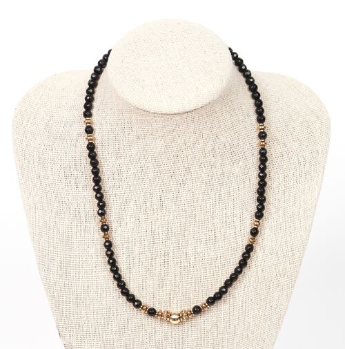 Collier DHAALU pierres naturelles spinelle noire