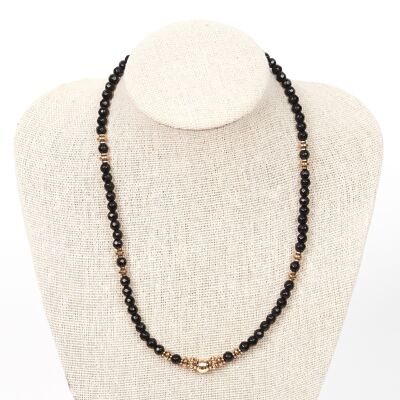 DHAALU necklace natural stones black spinel
