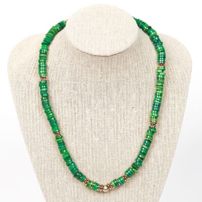 Collier SAMUI Perles de coquillage vertes