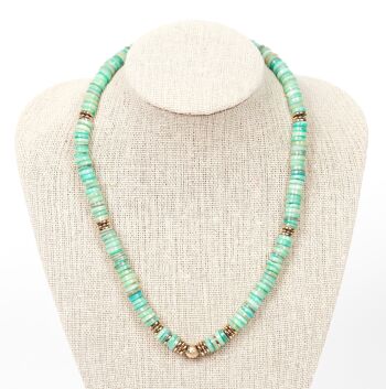 Collier SAMUI Perles de coquillage turquoises 1
