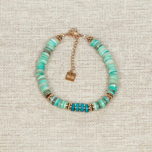 Bracelet SAMUI perles de coquillage turquoises