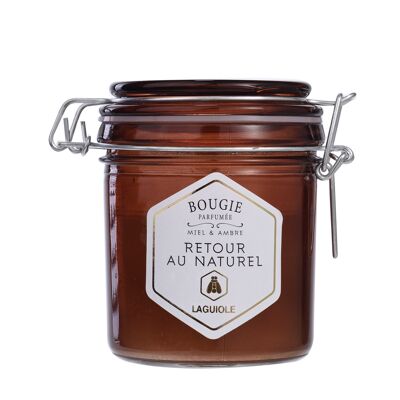 Bougie Retour au naturel, Fermeture CharniÃ¨re, Parfum de Ambre & Miel 150 g