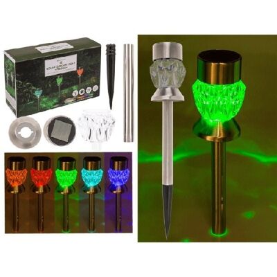 "Prisma" garden stake, 3 colors assorted, solar cell