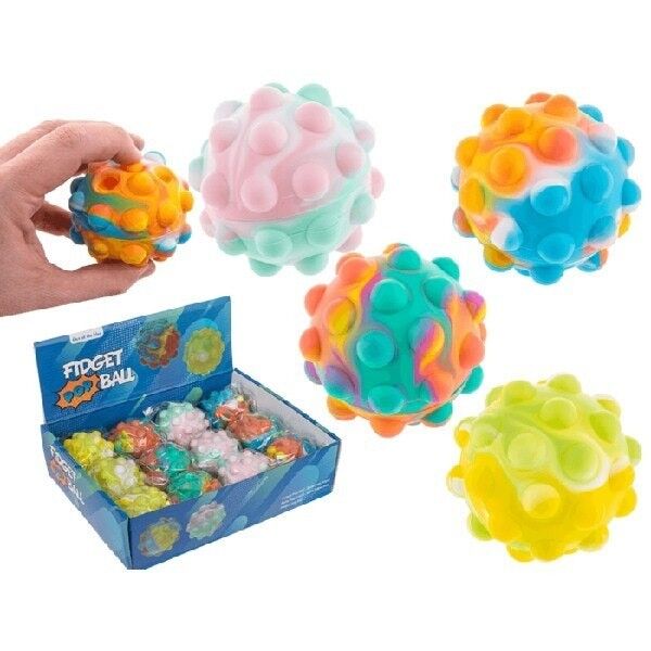 Fidget Pop Ball, Arc-en-ciel, D : environ 7 cm,