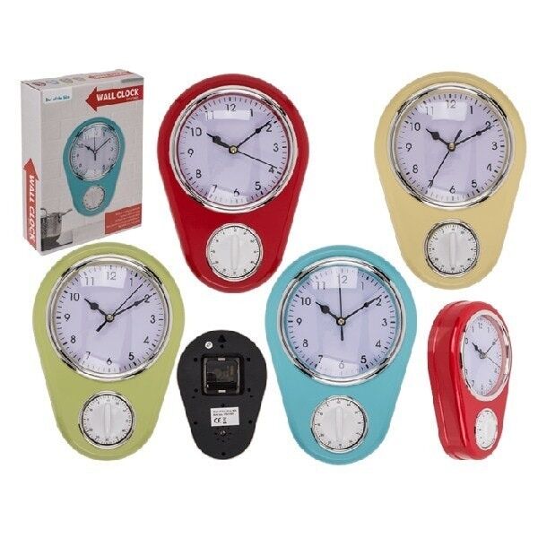 Wall clock, kitchen with timer, approx. 22.5 cm,