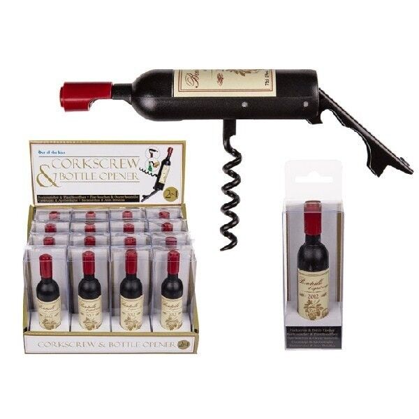 corkscrew & bottle opener, wine bottle,