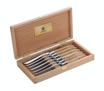 Coffret de 6 couteaux à steak Chêne Miroir 6 pièces 1