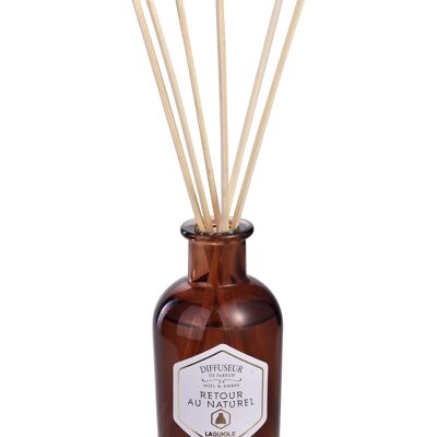 Amber Fragrance Diffuser 100ml - Fresh and Long Lasting Natural Scent - Gift Diffuser Kit with 8 Reeds - Aromatherapy, 100ml