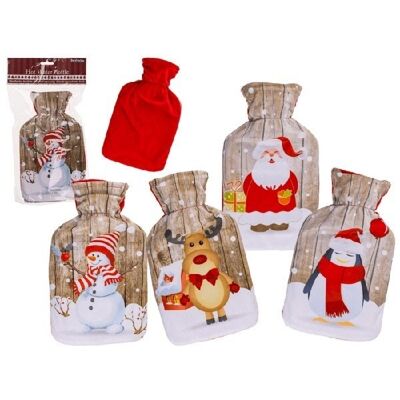 botella de agua caliente, Papá Noel, pingüino, muñeco de nieve,