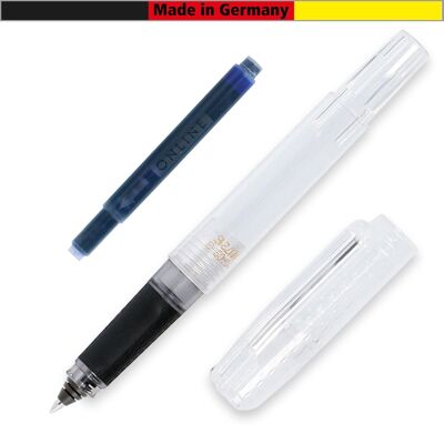 ONLINE Rollerball Bachelor Ice | transparent ink cartridge rollerball | ergonomic handle | incl. combination ink cartridge blue
