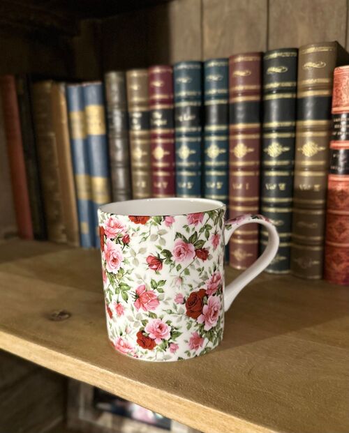 mug fine bone china pink flowers