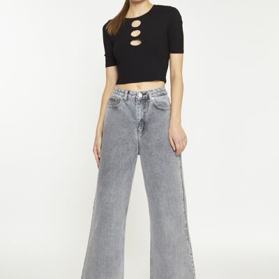 WIDE LEG HIGH WAISTED JEAN GREY WASH