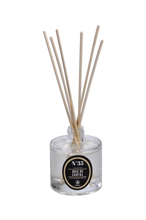 Diffuseur Parfum de Bois de santal 100 ml - Naturel Fragrance Fraiche et Durable - Kit Diffuseur Cadeau avec 8 Batonnets - Aromathérapie, 100 ml