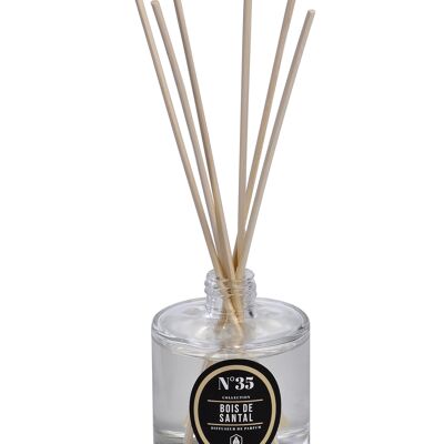 Sandalwood Fragrance Diffuser 100ml - Natural Fresh and Lasting Fragrance - Gift Diffuser Kit with 8 Sticks - Aromatherapy, 100ml