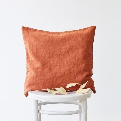 Baked Clay Linen Cushion Cover