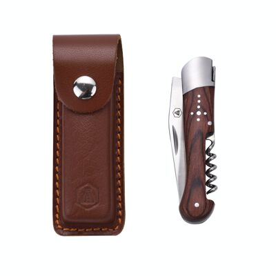 Hunting knife + corkscrew with case