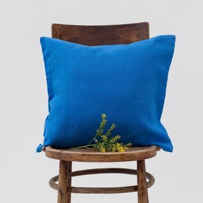 French Blue Linen Cushion Cover