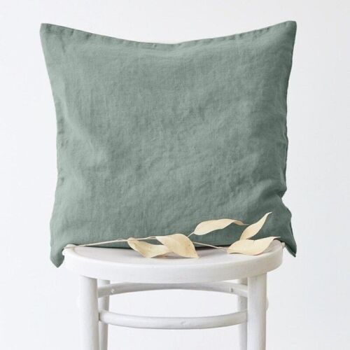 Green Milieu Linen Cushion Cover