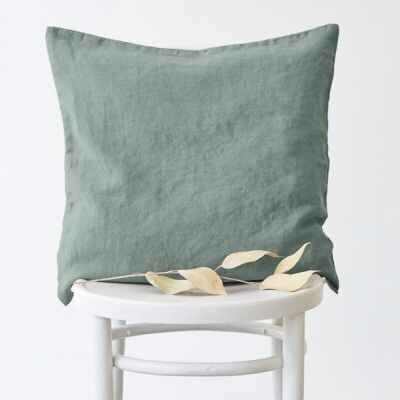 Green Milieu Linen Cushion Cover