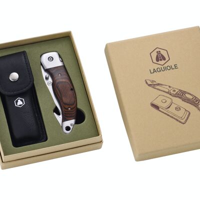 Foldable hunting knife + leather case
