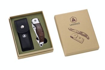 Couteau de chasse pliable + etui cuir 1