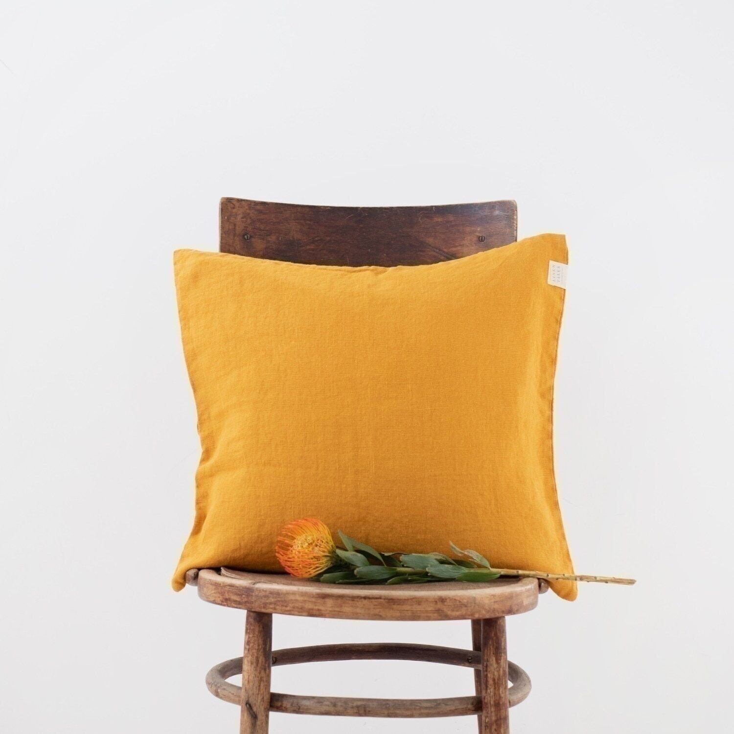 Mustard Linen Cushion Cover